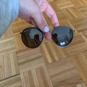 Trendy round metal Ray- ban sunglasses